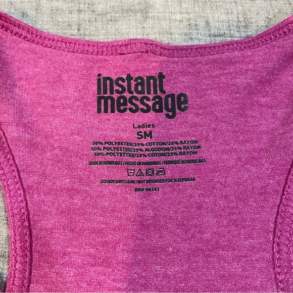 Instant Message Sass/Calories Purple/Black Racerback Tank Top Size Small - Picture 5 of 6